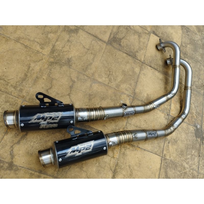 knalpot road race MX king kompetisi mp2 Muffler tipe p-2 hitam