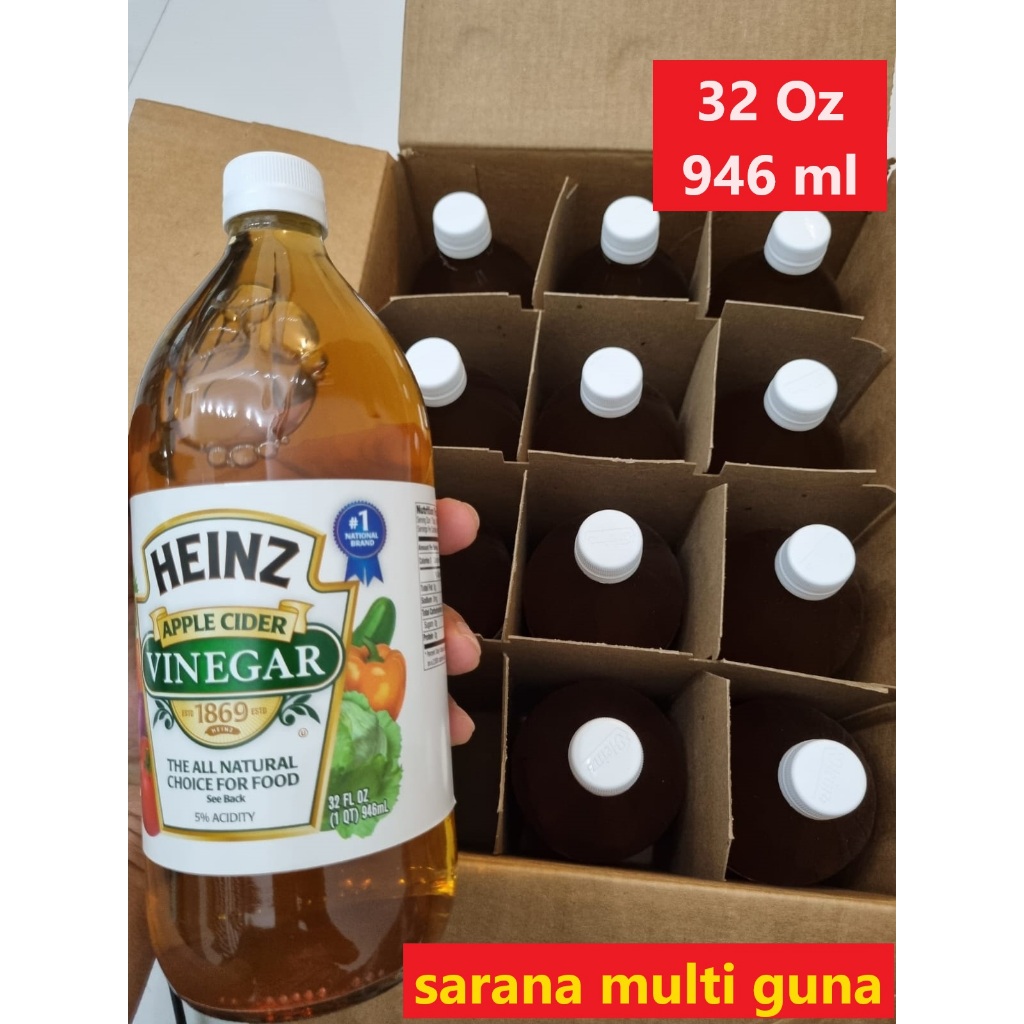 

Cuka sari Apel HEINZ Apple Cider Vinegar 32 Oz 946 ML - ORI MURNI