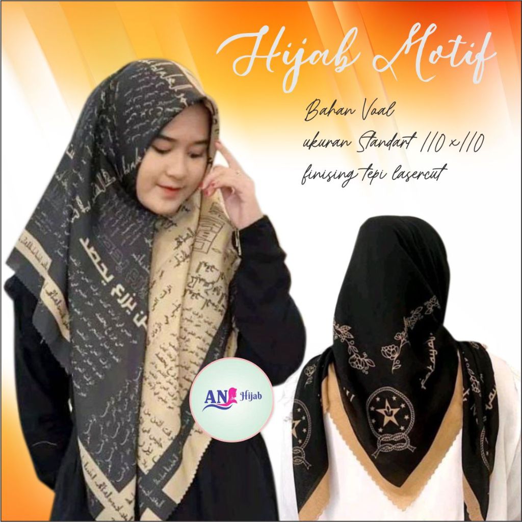 Hijab Voal Premium Motif Arab ,Fatayat NU Terlaris