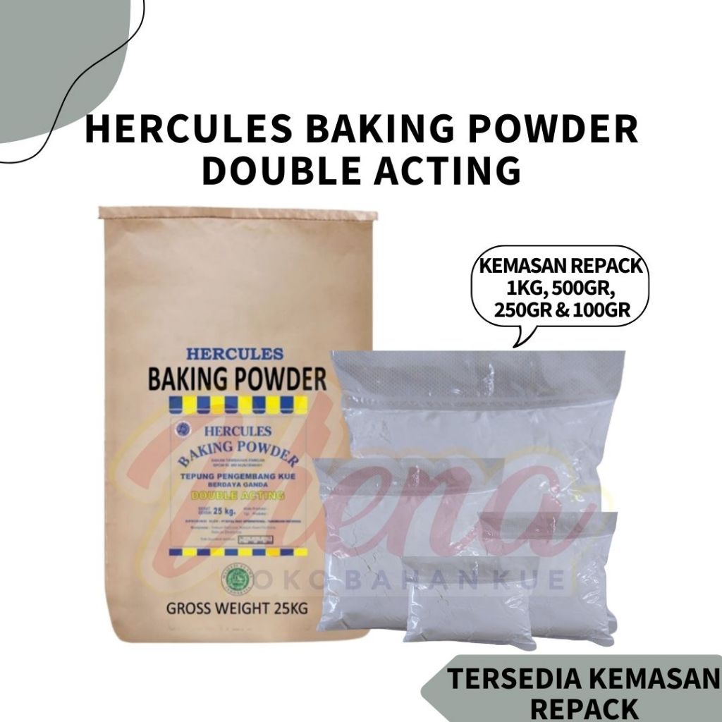 

Hercules Baking Powder Double Acting REPACK 100gr / BPDA / Pengembang Kue