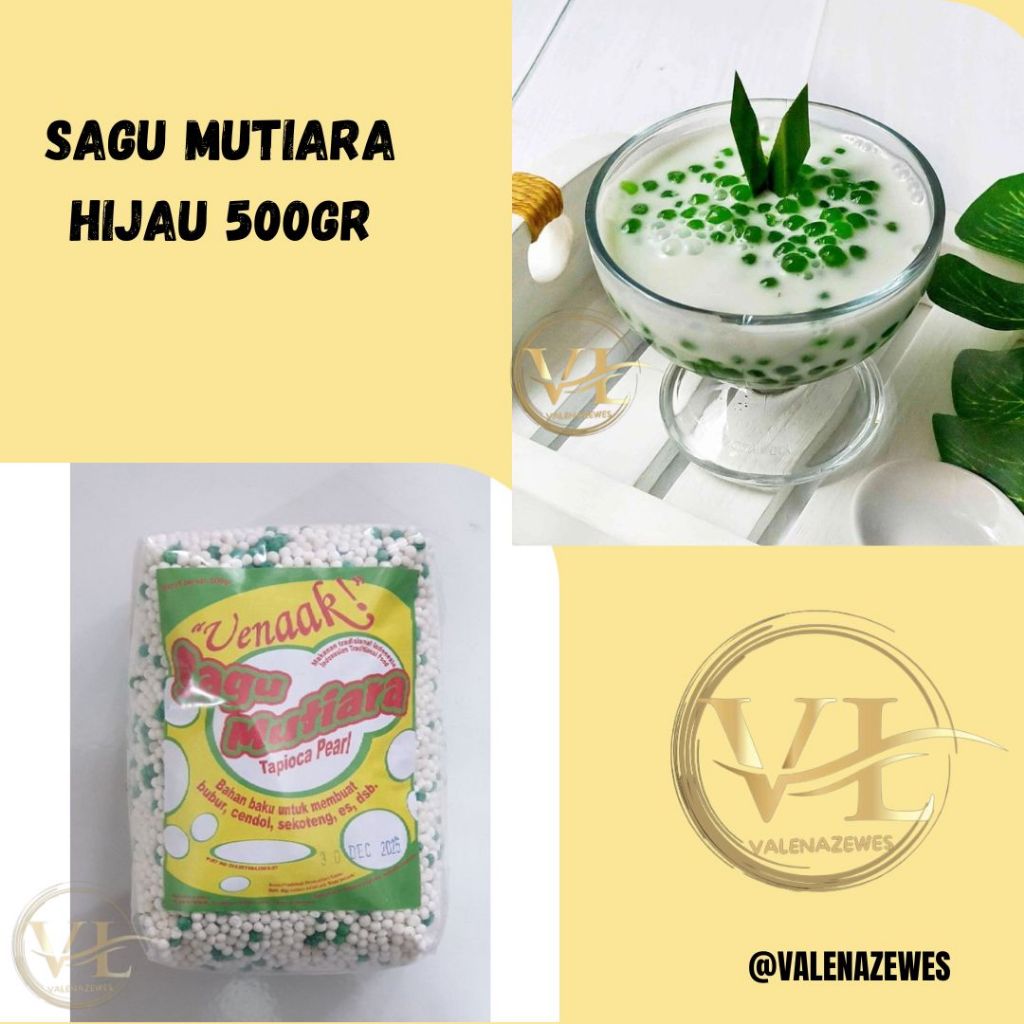 

☄️Shopeng Day✅ Sagu Biji Delima Pacar Cina Sagu mutiara hijau // SAGU MUTIARA HIJAU 500 gram