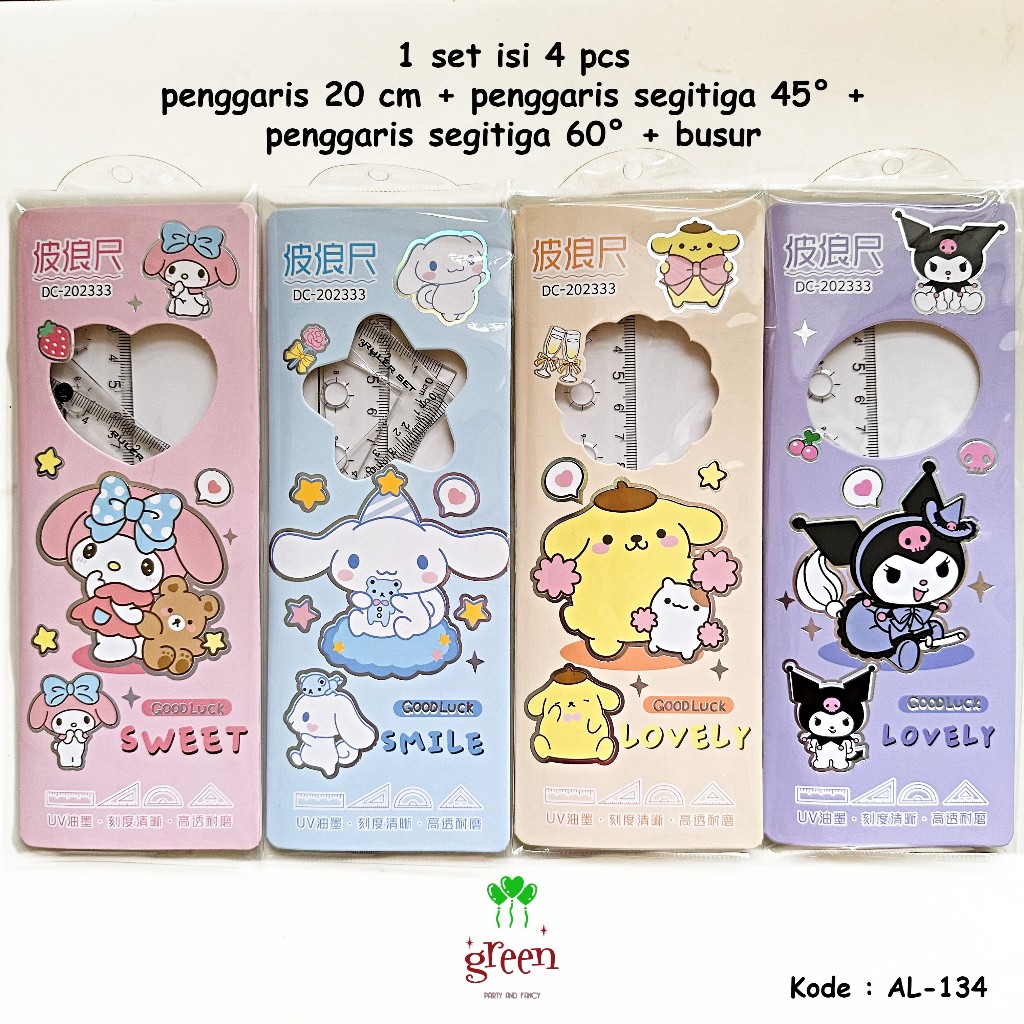 

Penggaris 20 cm 1 set isi 4 pcs Penggaris set Busur set Garisan set Penggaris Siku Penggaris Segitiga