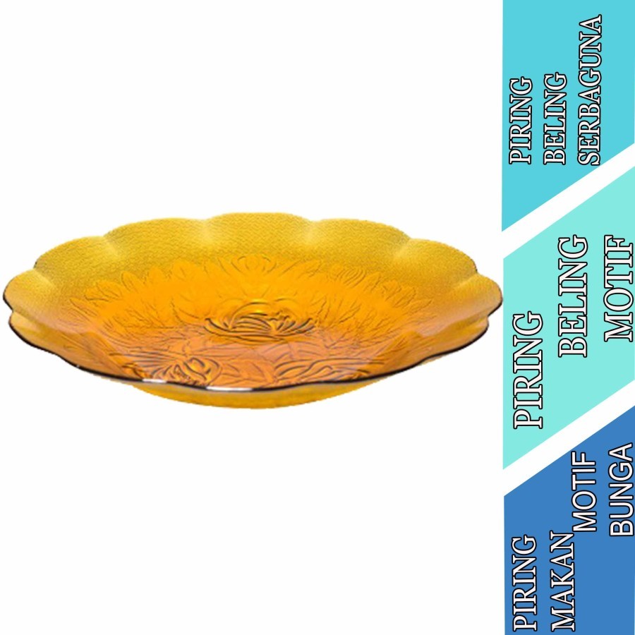 Piring Beling Serbaguna - Piring Beling - Piring Makan Motif Bunga - 1pcs