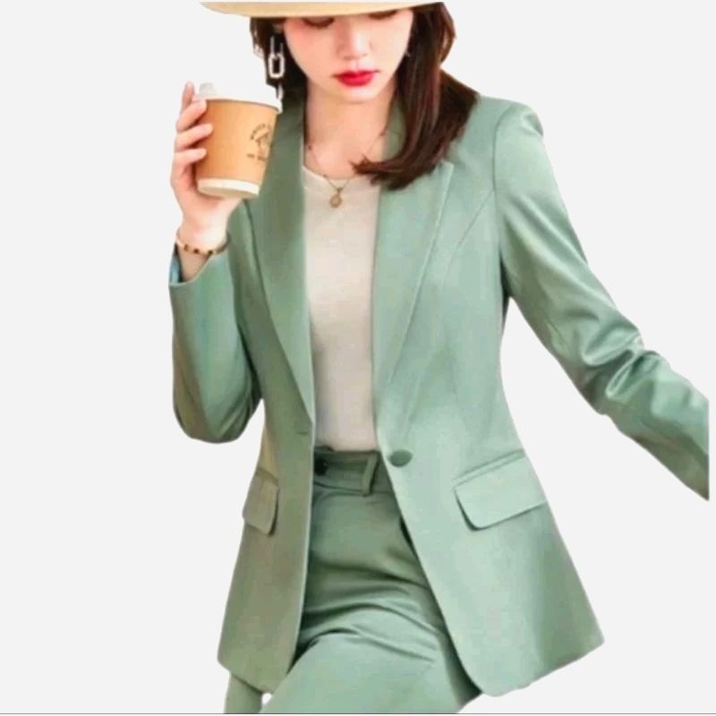 Blazer - blazer wanita - Jas wanita Sage green - Blazer wanita merah cabe