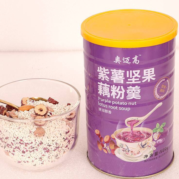 Super Promo Lotus Root Powder Purple Potato Nut Lotus Root Soup Bubur Akar Teratai Oufen 藕粉 500Gr Grosir