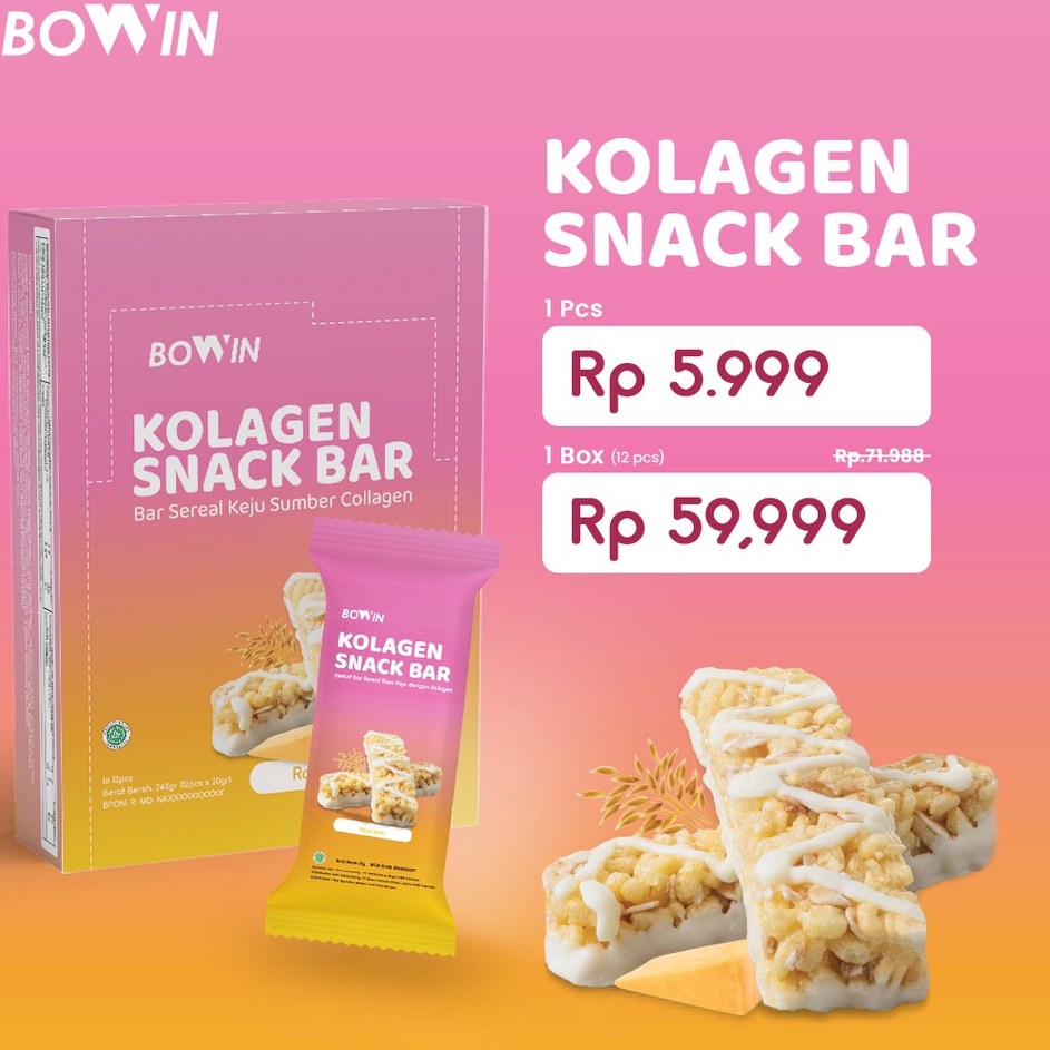 

Terbatas Bowin Kolagen Bar 1,000mg (1 Box = 12 Pcs) - Snack Sehat Oat Tinggi Serat, Rendah Gula & Kalori Produk Keren