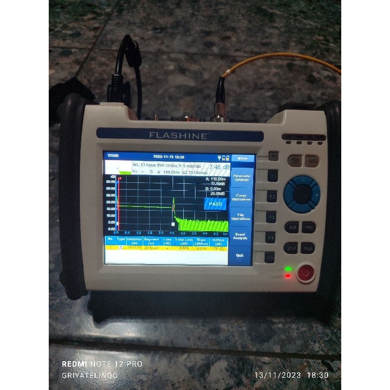 Otdr flashine TOT 750 second normal