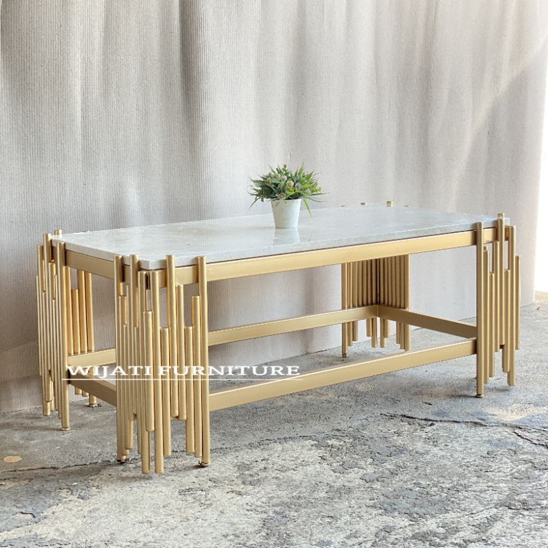 Coffe Table Marmer Cream Meja Tamu Marmer Asli