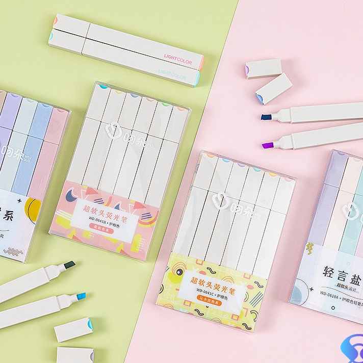 

★★★★★ COD MULTICOLOR pena stabilo siswa 6PCS/SET Stabilo / highlighter pastel 6 colors warna ➞✸✿