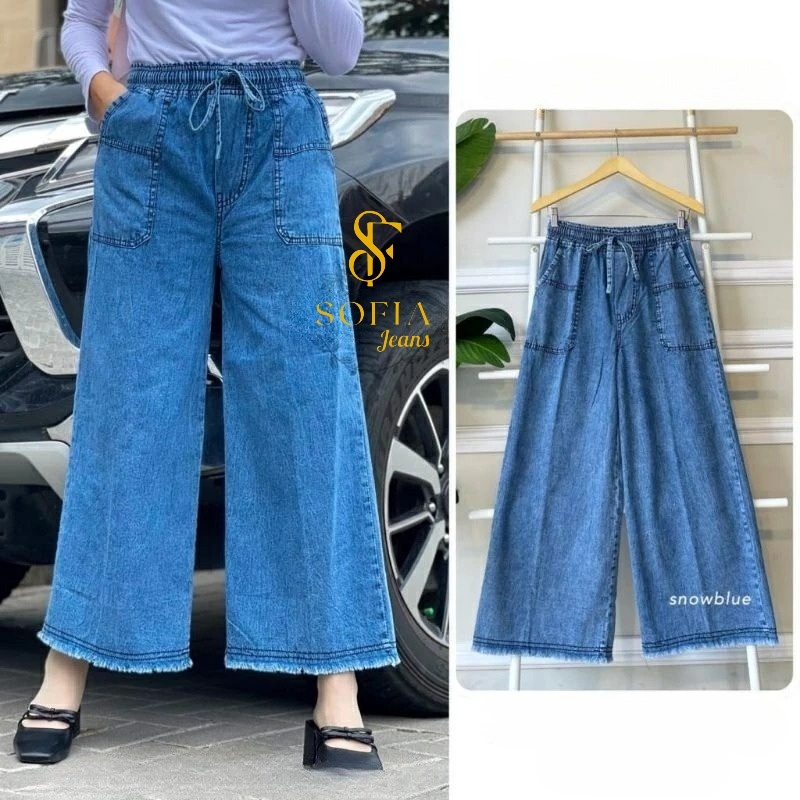 SOFIA - KULOT POCKY RAWIS CELANA JEANS WANITA ALLSIZE STANDAR DAN JUMBO KEKINIAN TERBARU