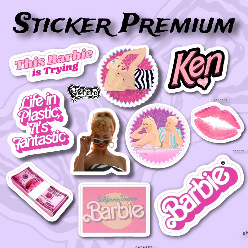 

Sticker Barbie pack 10 pcs waterproof premium