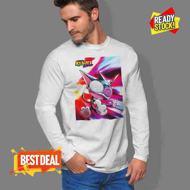 Kaos Tangan Panjang Cyborg Kuro-chan Manga Tshirt 100% Cotton Kombed 30s