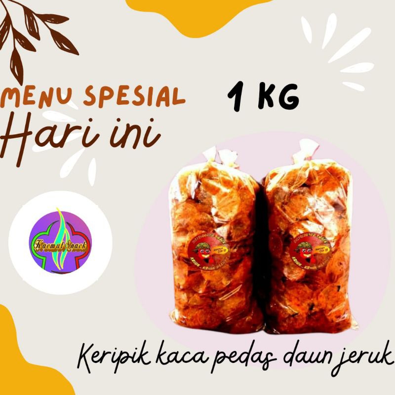 

Keripik kaca pedas daun jeruk 1kg / kripik kaca kiloan / kripik kaca pedas 1kg