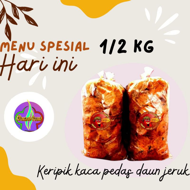 

Keripik kaca kiloan / kripik kaca / Keripik kaca pedas daun jeruk kemasan 500 gram