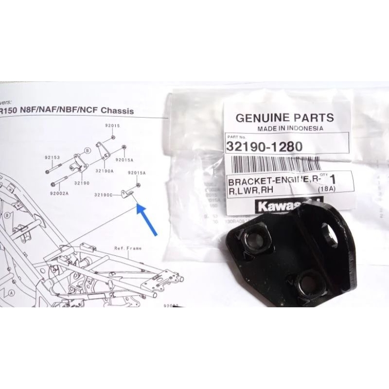 braket mesin bawah kawasaki ninja r ss