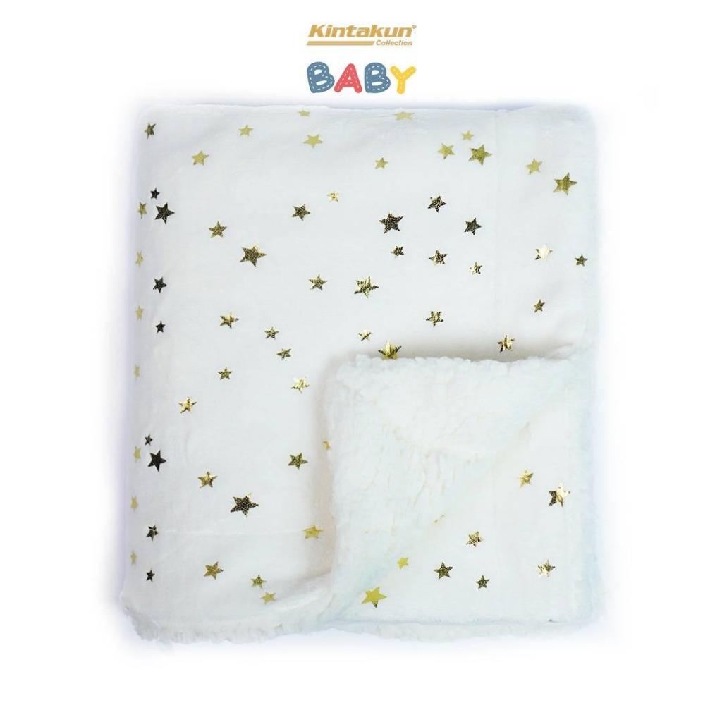 Kintakun - Selimut Halus Lembut Bayi Sherpa Foil Baby 76 x 102 White