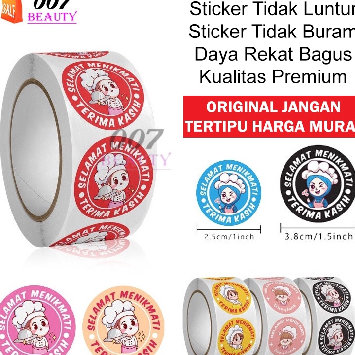 

➧➣✩✸ [ BISA COD ] Stiker Selamat Menikmati 1 Roll Isi 500 Pcs Ukuran 2,5 Cm Dan 3,5 Cm Sticker Thank You
