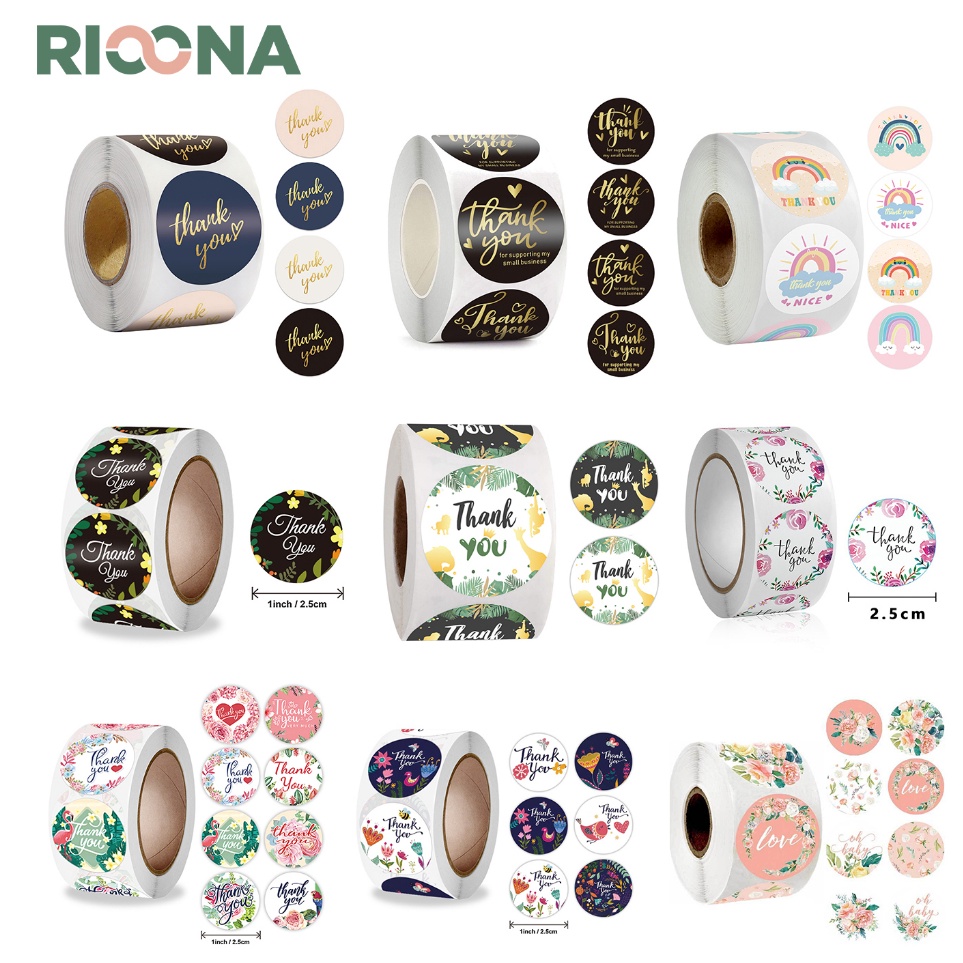 

➥☈✥ 500 Pcs Stiker Label Thank You 2.5cm