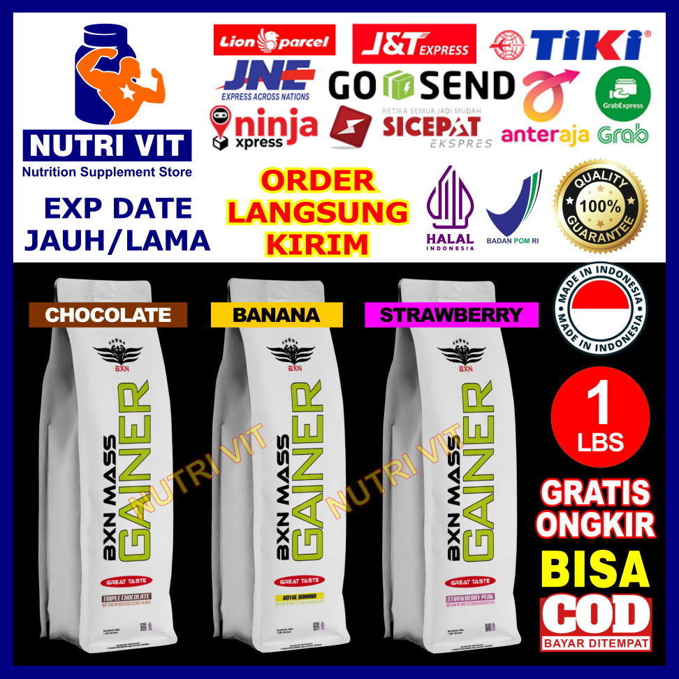 BXN Mass Gainer 1 Lbs HALAL BPOM BXN Gainer 1 Lbs KEMASAN EKONOMIS ASLI ORIGINAL HALAL BPOM 1Lbs Sus