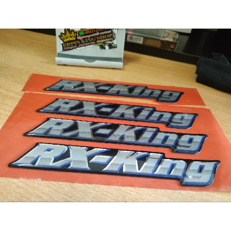 Stiker Logo Emblem Tangki/Emblem bok aki Rx king 2002 dan 2003 hijau original Lospek