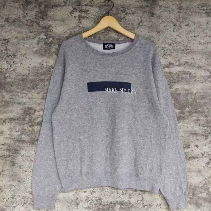 Crewneck BEAMS Original Sweater Oversize Motif Simple