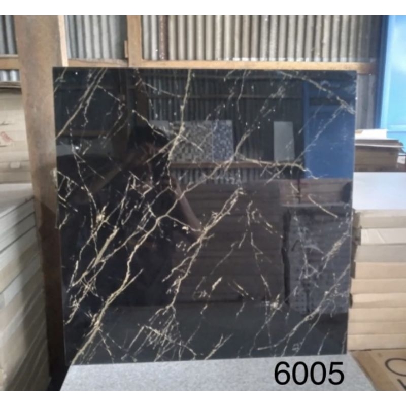 Granit 60x60 Torch 6005 Glosy Hitam Corak Kw1