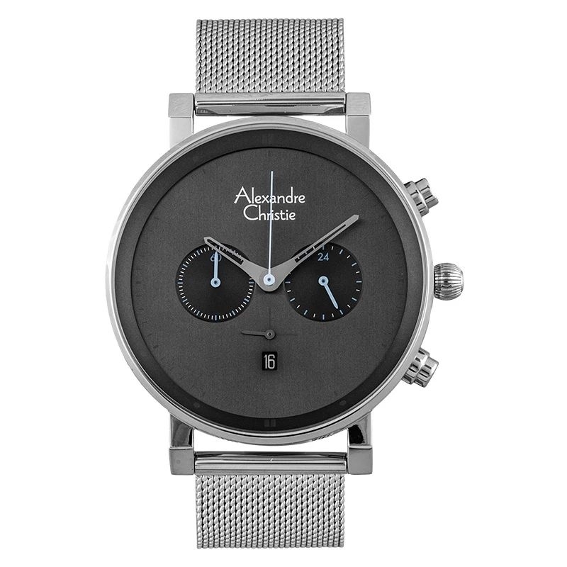 Alexandre Christie 6547 jam tangan Pria rantai pasir Analog Stainless steel Original