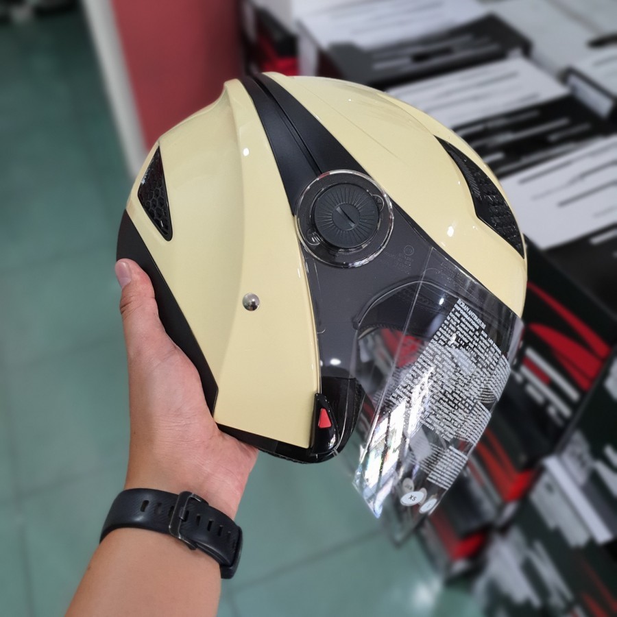 HELM ZEUS 610 Ivory gloss HELM HALF FACE DOUBLE VISOR