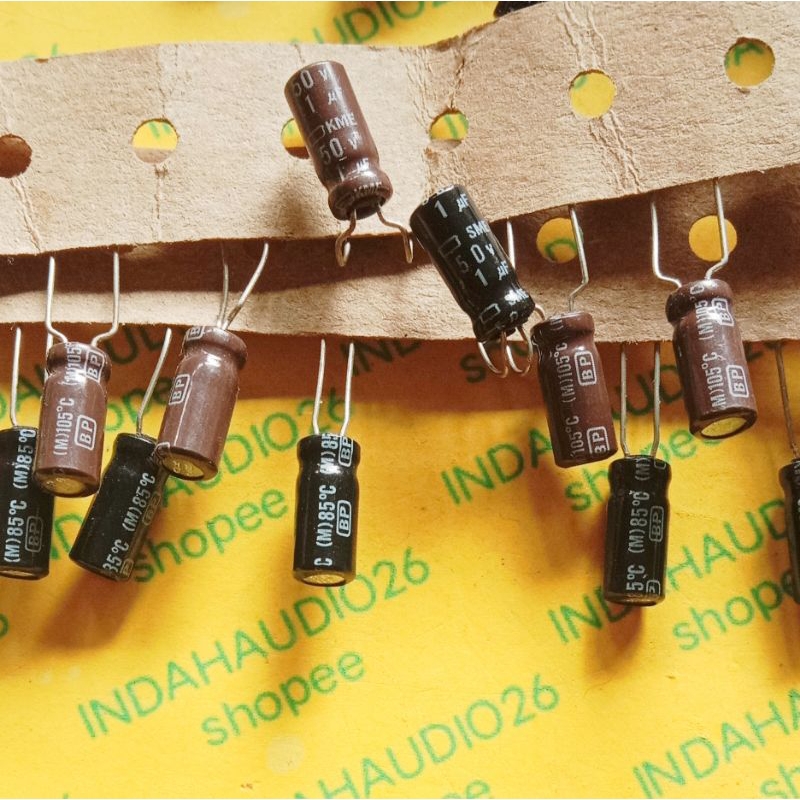 renceng bipolar 1uf 50v d5x12mm  BP elko kapasitor elco  persamaan np nonpolar capacitor