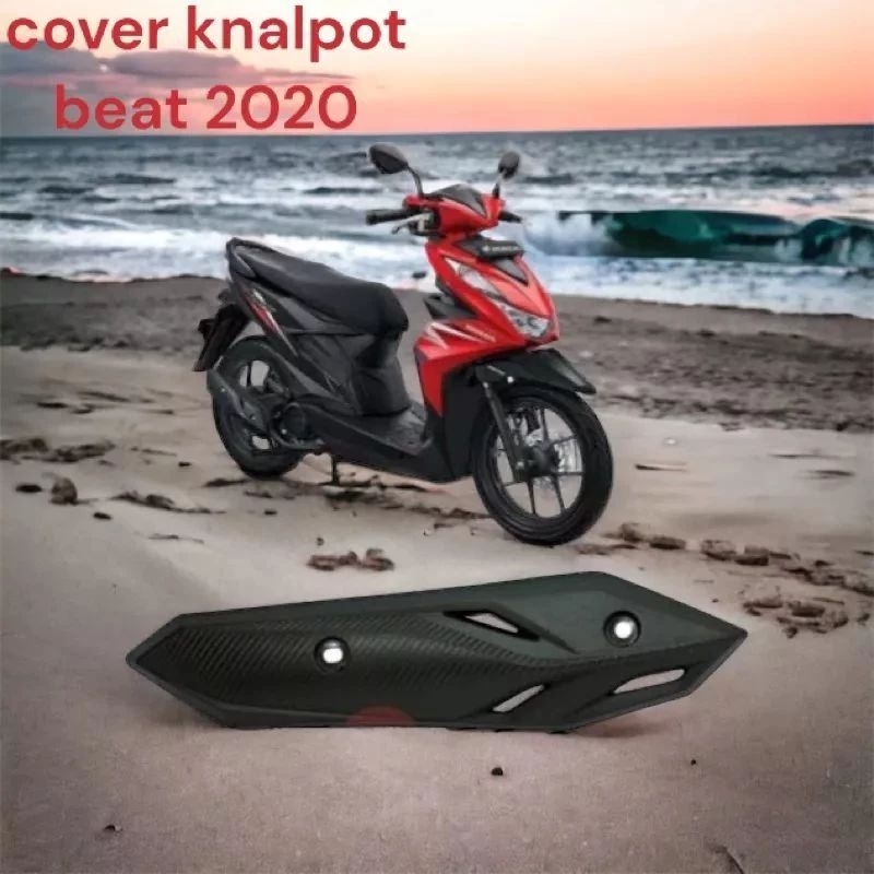 Cover Tutup Kenalpot Standart Hitam Beat Deluxe Beat Street 2020-2023 Dragonvariasi