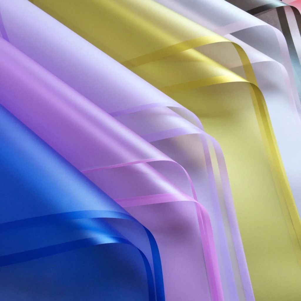 

Kertas Buket Bunga Bunga List Warna (58x58cm) Flower Wrapping Paper Color Frame Cellophane