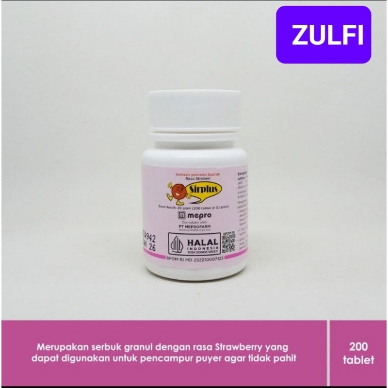 SIRPLUS TABLET STRAWBERRY PEMANIS PUYER ANAK