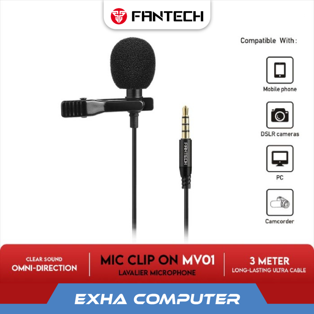 Fantech Mic Clip On MV01 Lavalier Microphone