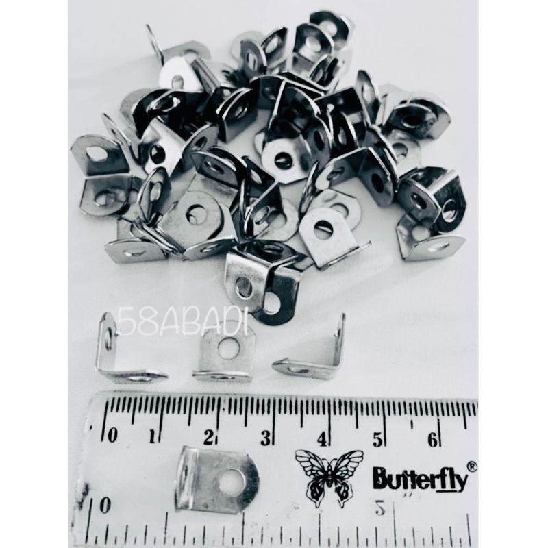 100 Pcs PLAT 1,2 CM X 1 CM SIKU L PENYANGA KLEM SUDUT AKSESORIS BINGKAI LEMARI RAK CERMIN PAPAN MDF