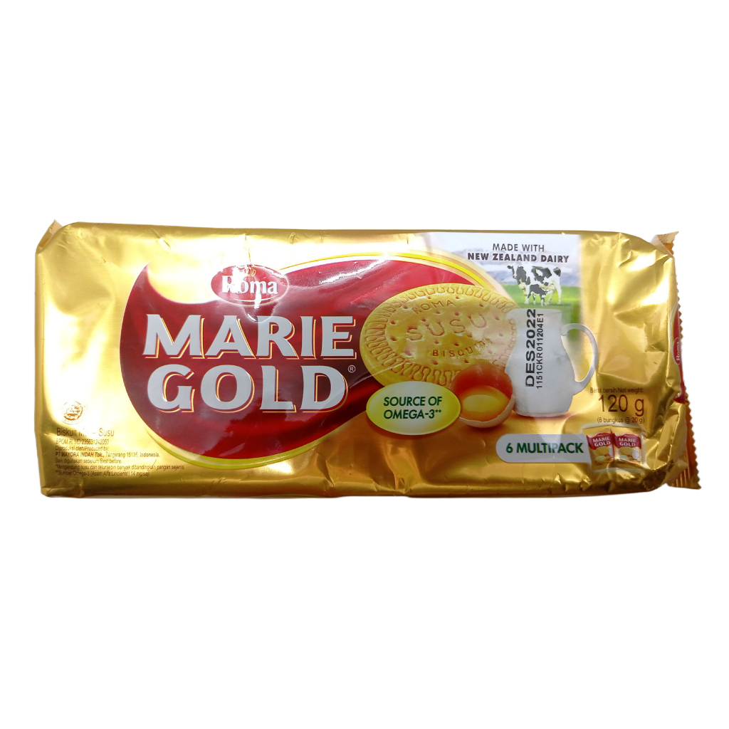 Biskuit Roma Marie Gold netto 120 g (6 bungkus @ 20g)