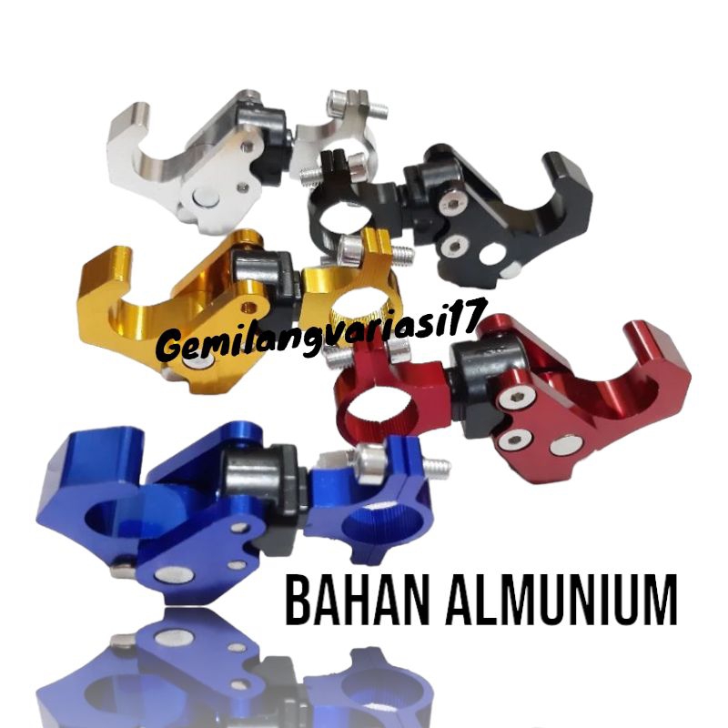 Gantungan Barang Tas Motor Jepit Di stang Cnc Variasi Pcx, Adv, Klx, Crf, Vixion, Dll