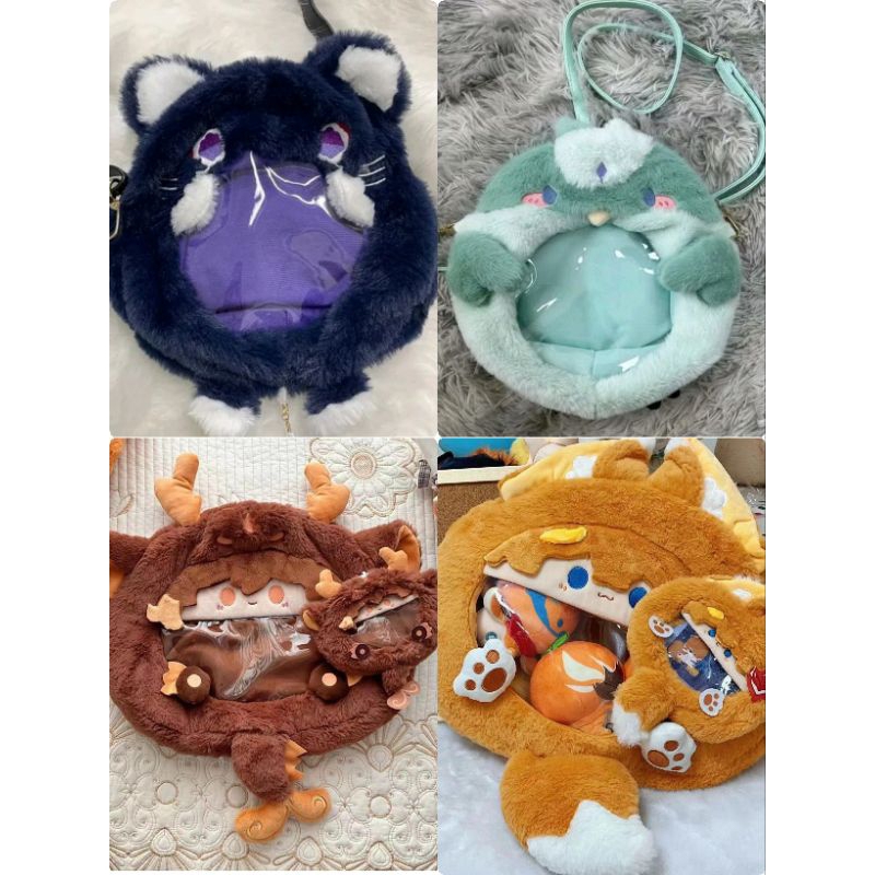 Tas Boneka Sling Bag Plush Doll Genshin Impact Scaramouche Wanderer Cat Xiao Zhongli Tartaglia Child