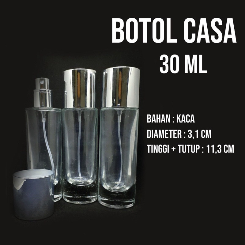 Botol Parfum Casa 30ML Drat Silver - Botol Parfum Kosong Casa - Botol Casa Drat 30ML