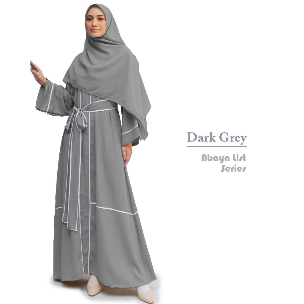 Discount Abaya Hitam Garis Putih Syar'I Muslim Arab Modis Remaja Kekinian Terbaru Jmr-Hk