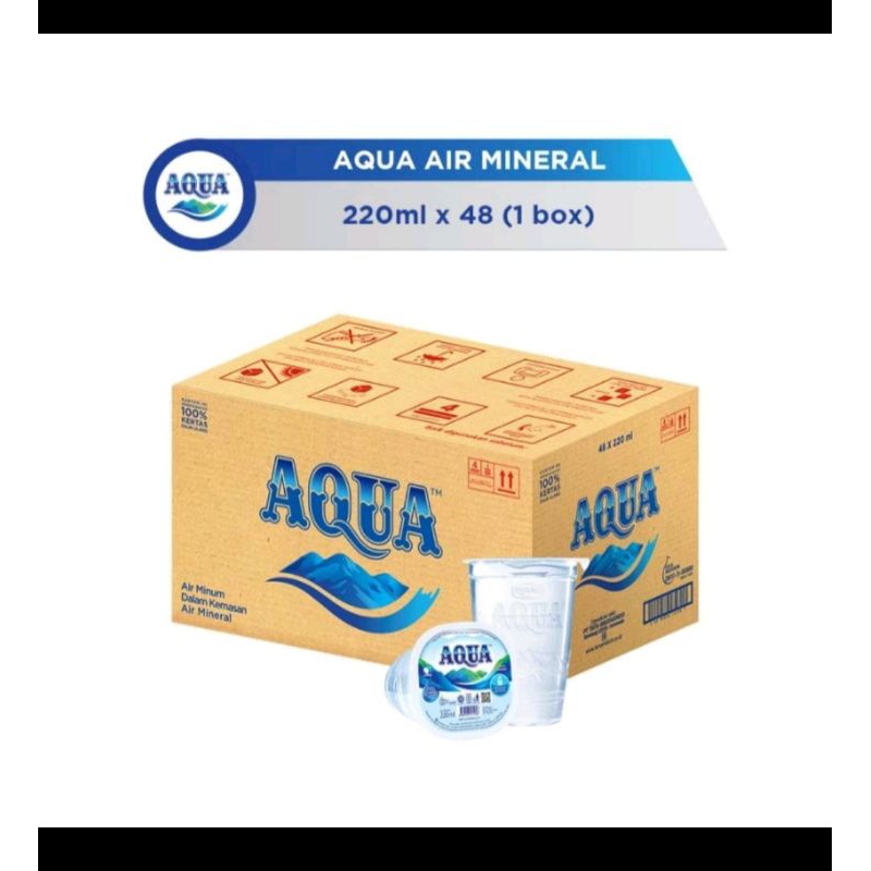 

1 DOS (isi 48) - Aqua Gelas 220 ml | AIR MINERAL KEMASAN GELAS