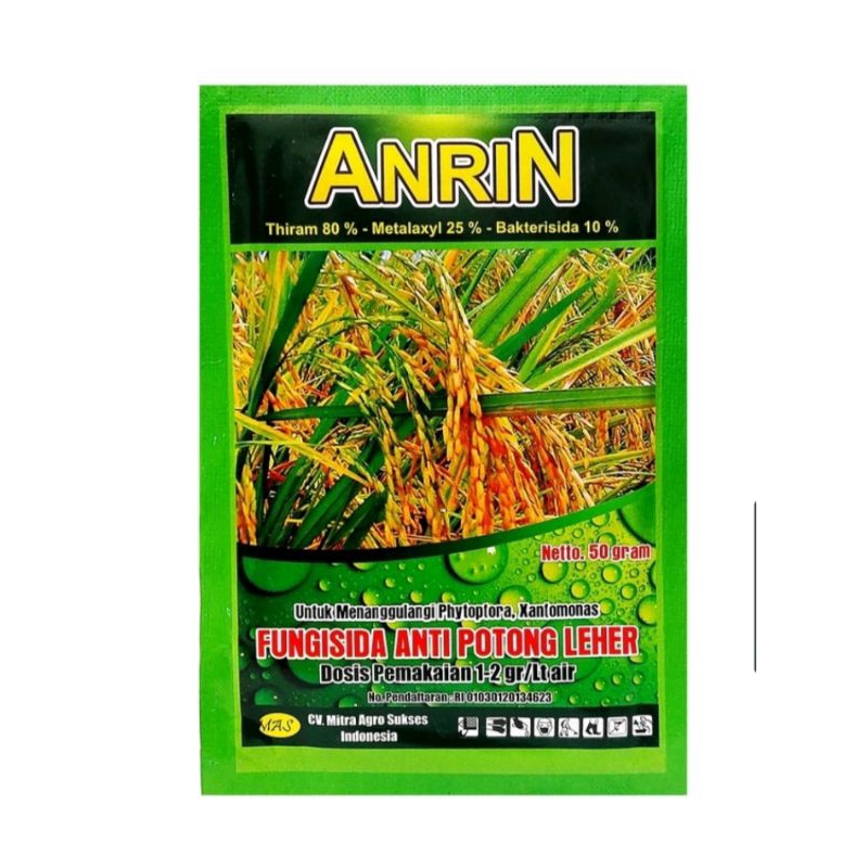 Fungsida ANRIN Anti Potong Leher Padi Isi 50 Gram.