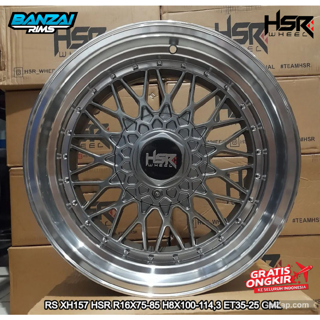 Velg Mobil Racing Model Celong HSR RS Ring 16 Pelek Mobil  Vios New Yaris Jazz Mobilio BMW E30 Pcd 4