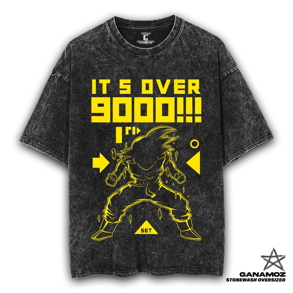 GANAMOZ Kaos Anime Dragonballs GOKU IT'S OVER Stone Wash Oversize Unisex T-shirt | Kaos Oversize Wan