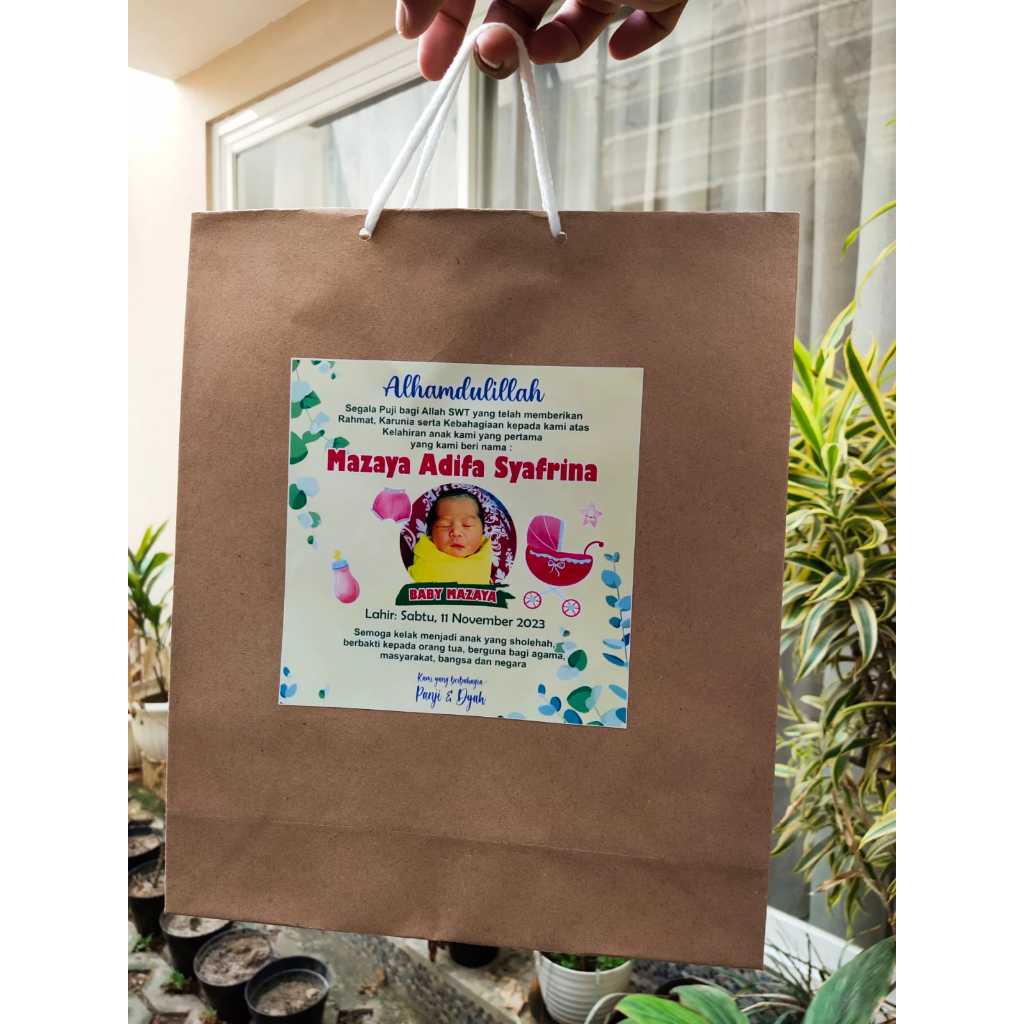 

Tas Kertas Souvenir Paper Bag Bungkus Kado Ulang Tahun Anak, Hajatan Dan Pernikahan Bisa Custom Nama Proses Cepat 1 Hari Jadi