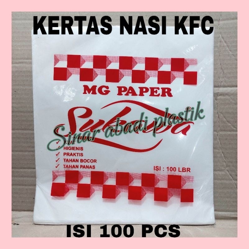 Kertas nasi/kertas kfc/kertas nasi kfc/kertas burger