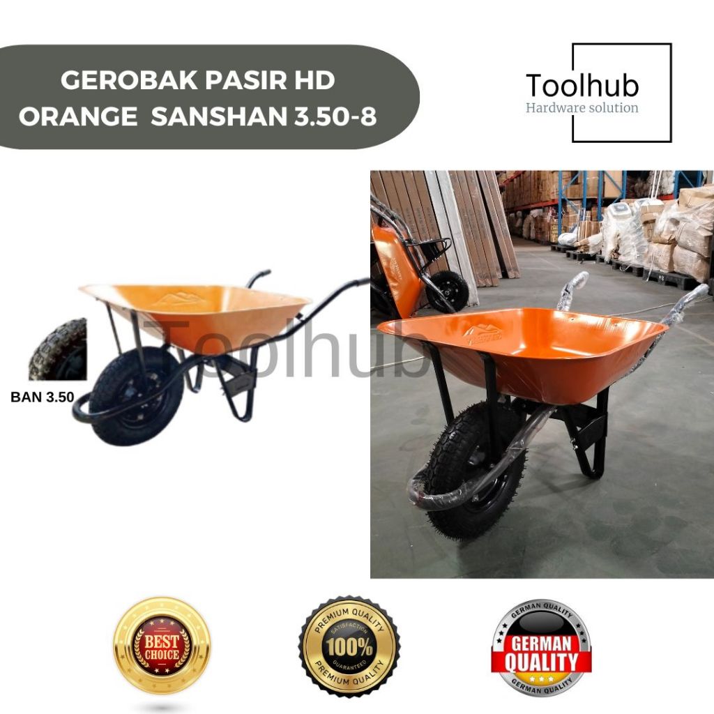 GEROBAK PASIR PLAT ORANGE PREMIUM SANSHAN | GEROBAK SORONG | ANGKONG GEROBAK SAWIT TEBAL MURAH | BAK