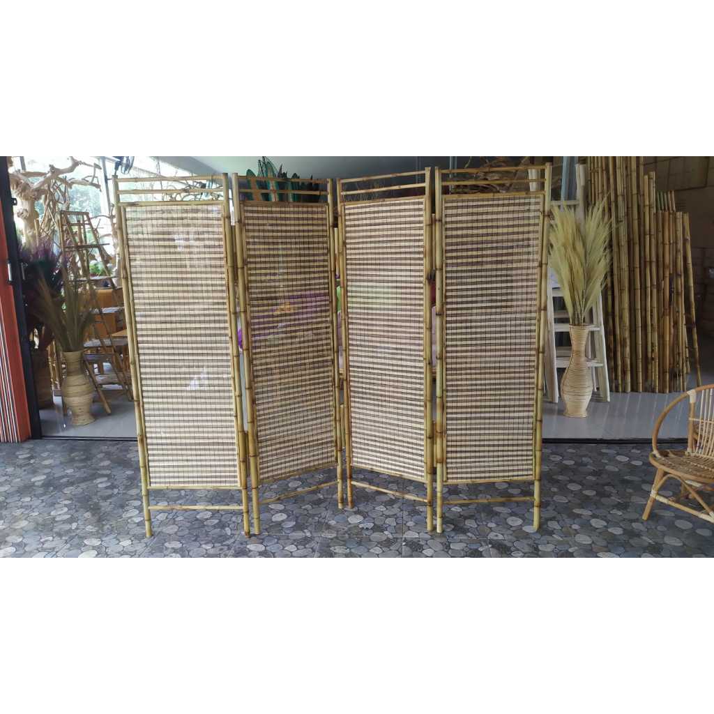 PROMO PARTISI PENYEKAT RUANGAN MURAH BAHAN BAMBU/ SEKAT RUANG MINIMALIS/ PEMBATAS RUANGAN