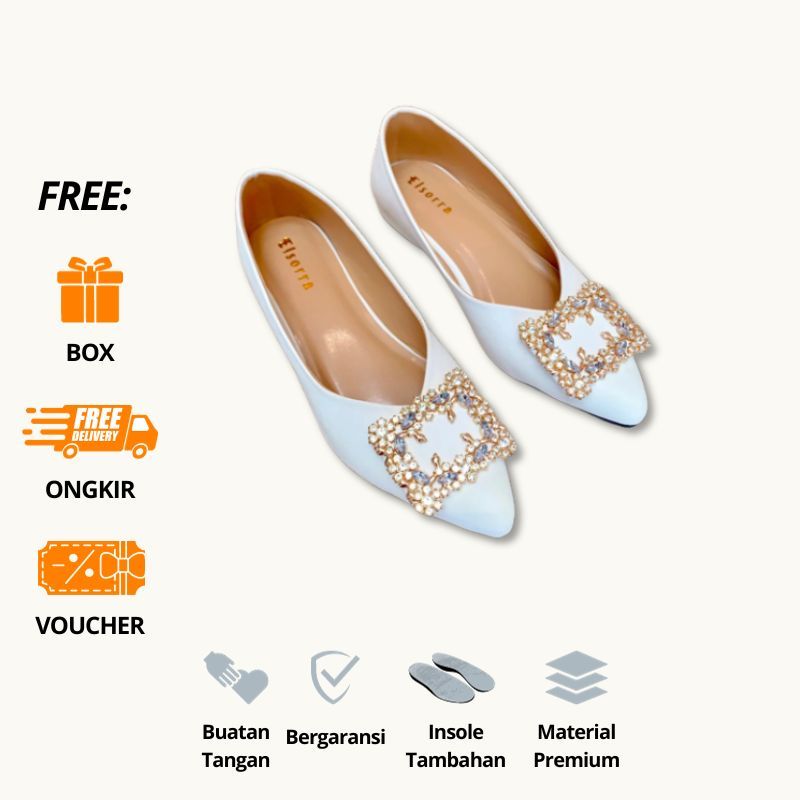 Elsorra Flatshoes Premium Collection - Bellie Series [TB 349] Terbaru Cantik Kekinian Trendi Viral