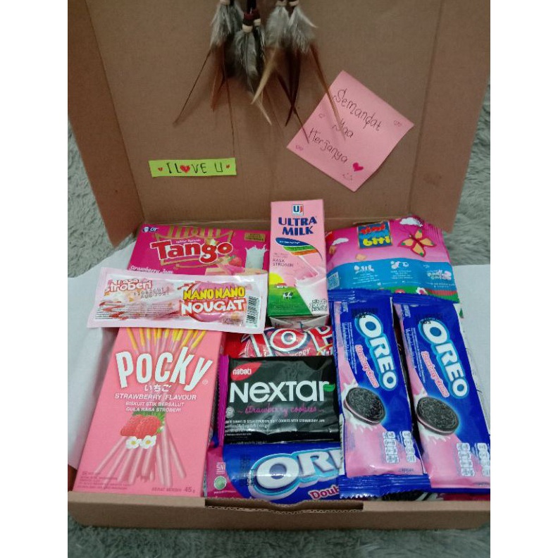 

Terbaik Kado Snack Box / Kado Ulang tahun / Kado wisuda / Kado Unniversarry / Paket Pink !!