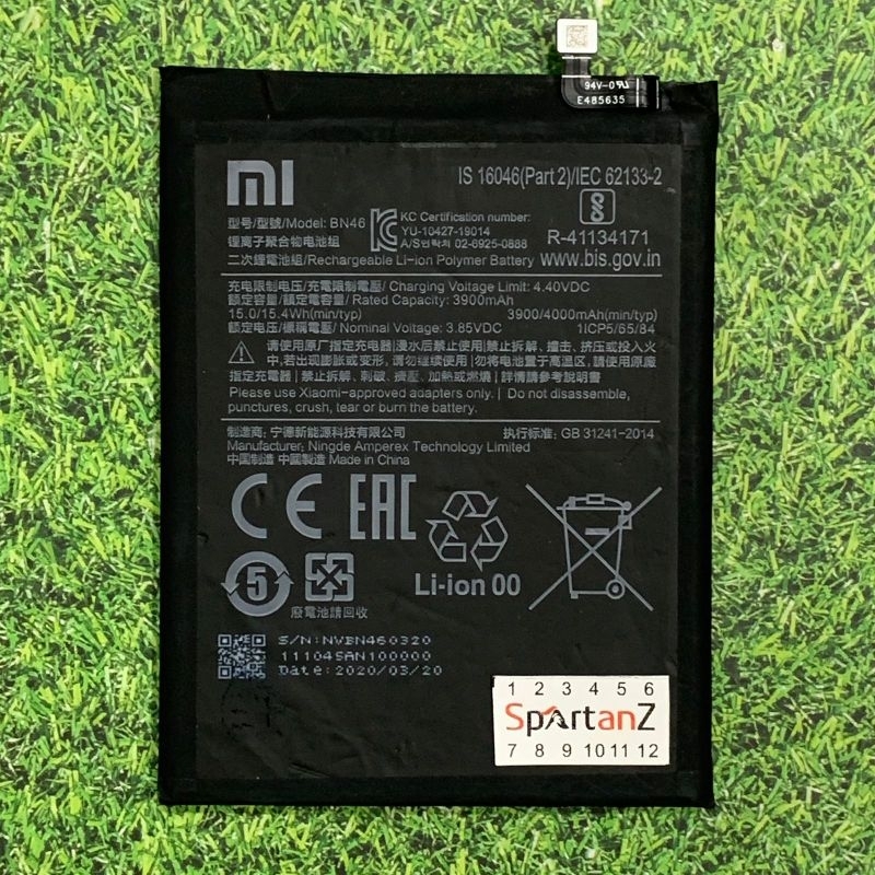 Baterai Batre Battery BN46 Xiaomi Redmi Note 8 / Redmi 7 BN46 Ori Copotan